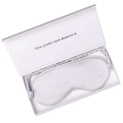 Silk Sleep Mask Light Blocking Luxury 100% Mulberry 19mm Silk Eye Mask Eye Cover Blindfold Ultra Soft Light & Comfy Anti Aging Skin Care with Travel Bag Gift Package