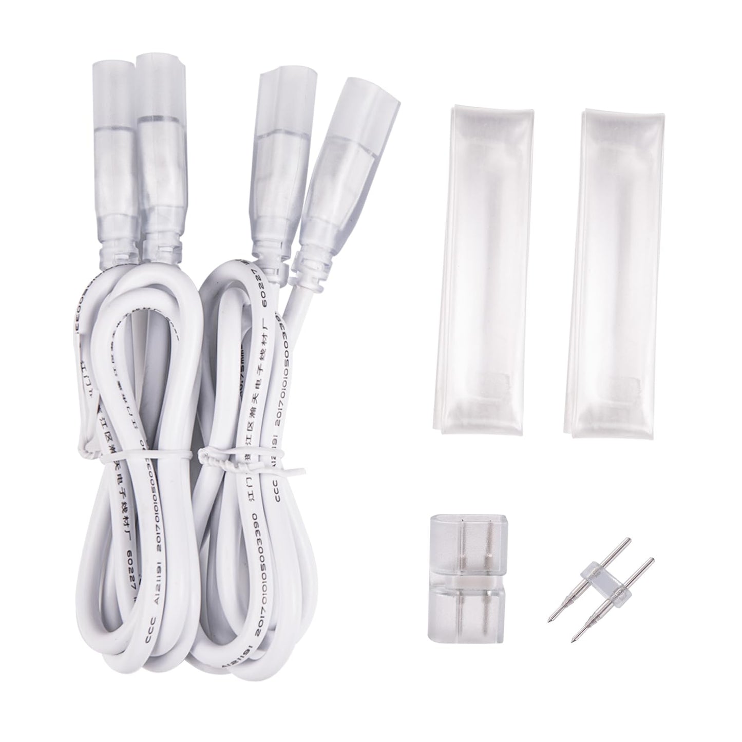 Shine Decor Connector and Connecting Wires for 7x14.5mm and 8x16mm LED Neon Rope Light