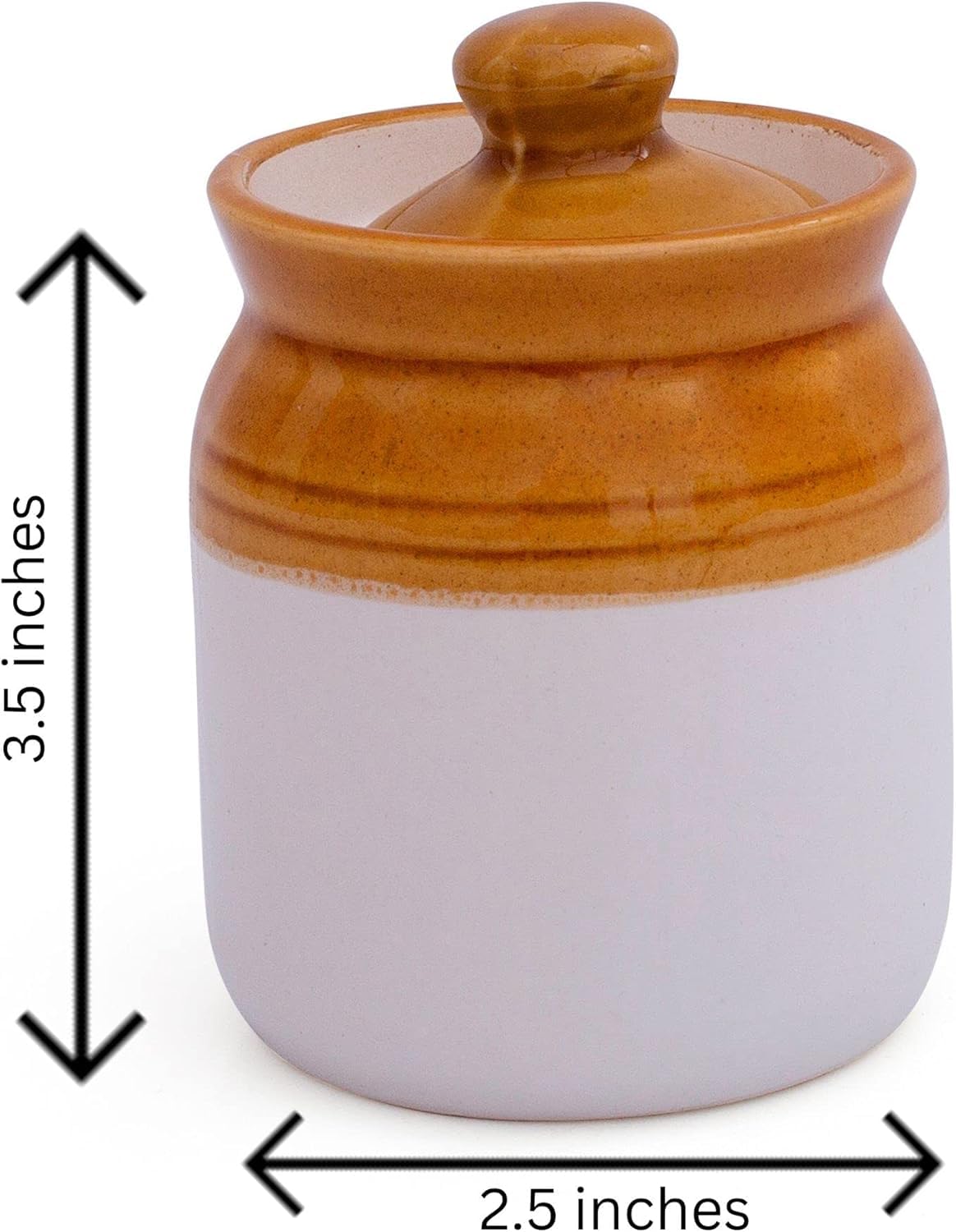 The Great Indian Bazaar Decorative Ceramic Jar With Lid For Kitchen Pantry Countertop Home Dining Table Accessories Condiment Pickle Spice Coffee Tea Caddy Sugar Salt Herbs Food Storage (White)