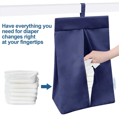 SPRINGSPIRIT Diaper Stacker Caddy Organizer Easy Access & Dustproof Portable Hand Free Diaper Holder for Adults or Nursery, Machine Washable Navy