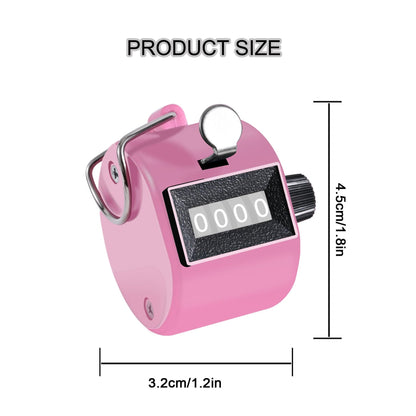 Clicker Counter Handheld Tally Counter 4-Digit Number Counter, 2 Pack Hand Mechanical Counters Clickers Pitch Umpire Click Counter for Coaching, Knitting, People, Lap, Fishing, Golf, (Pink White)