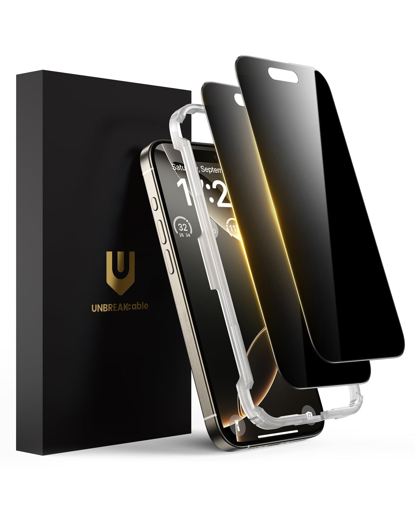 UNBREAKcable Privacy Screen Protector for iPhone 14/ iPhone 13/13 Pro, Tempered Glass [True 28°Anti Spy] [9H Hardness] [Case Friendly] Private Protector for iPhone 6.1" - 2 Pack