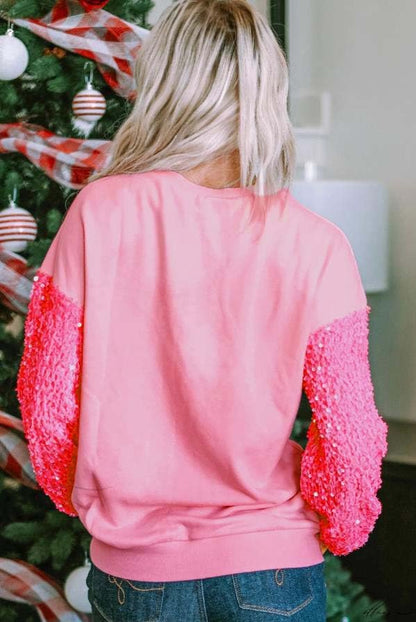Yiulangde Ugly Christmas Sweater Nutcracker Ballet Sparkly Sequin Long Sleeve Shirt Cute Santa Sweatshirt Pullover Sweaters for Women