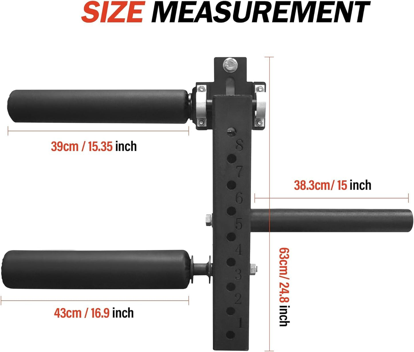 AHTAPFON Leg Extension Attachment,Leg Squat Roller Rack Mount,Adjustable Leg Extension Machine Leg Curl Machine for Home Gym,Fit Add 2″ Weight Plates,16mm Hole Rack