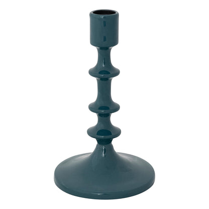Creative Co-Op Enameled Aluminum Taper Holder, Teal