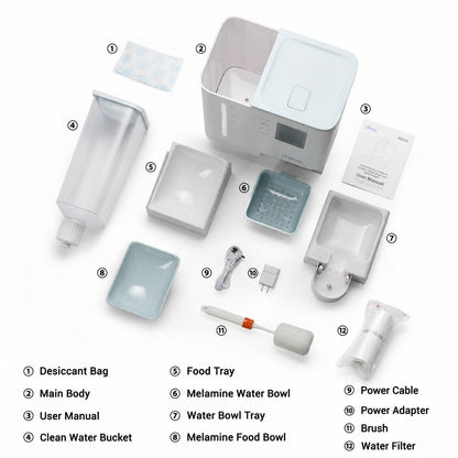 iPettie FW54 5G/2.4GHz WiFi Automatic Feeder and Waterer 2-in-1 Set for Pets, 300 oz Large Capacity for 2 Weeks, Perfect for Working Parents