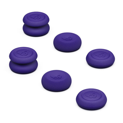 Skull & Co. Skin, CQC and FPS Thumb Grip Set Joystick Cap Analog Stick Cap for Nintendo Switch Pro Controller & PS4 / Slim/Pro Controller- Galactic Purple, 3Pairs(6pcs)