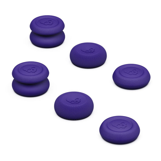 Skull & Co. Skin, CQC and FPS Thumb Grip Set Joystick Cap Analog Stick Cap for Nintendo Switch Pro Controller & PS4 / Slim/Pro Controller- Galactic Purple, 3Pairs(6pcs)