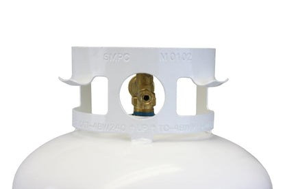 Flame King YSN401 Steel Propane Tank Cylinder With Overflow Protection Device Valve, 40 Lb, White