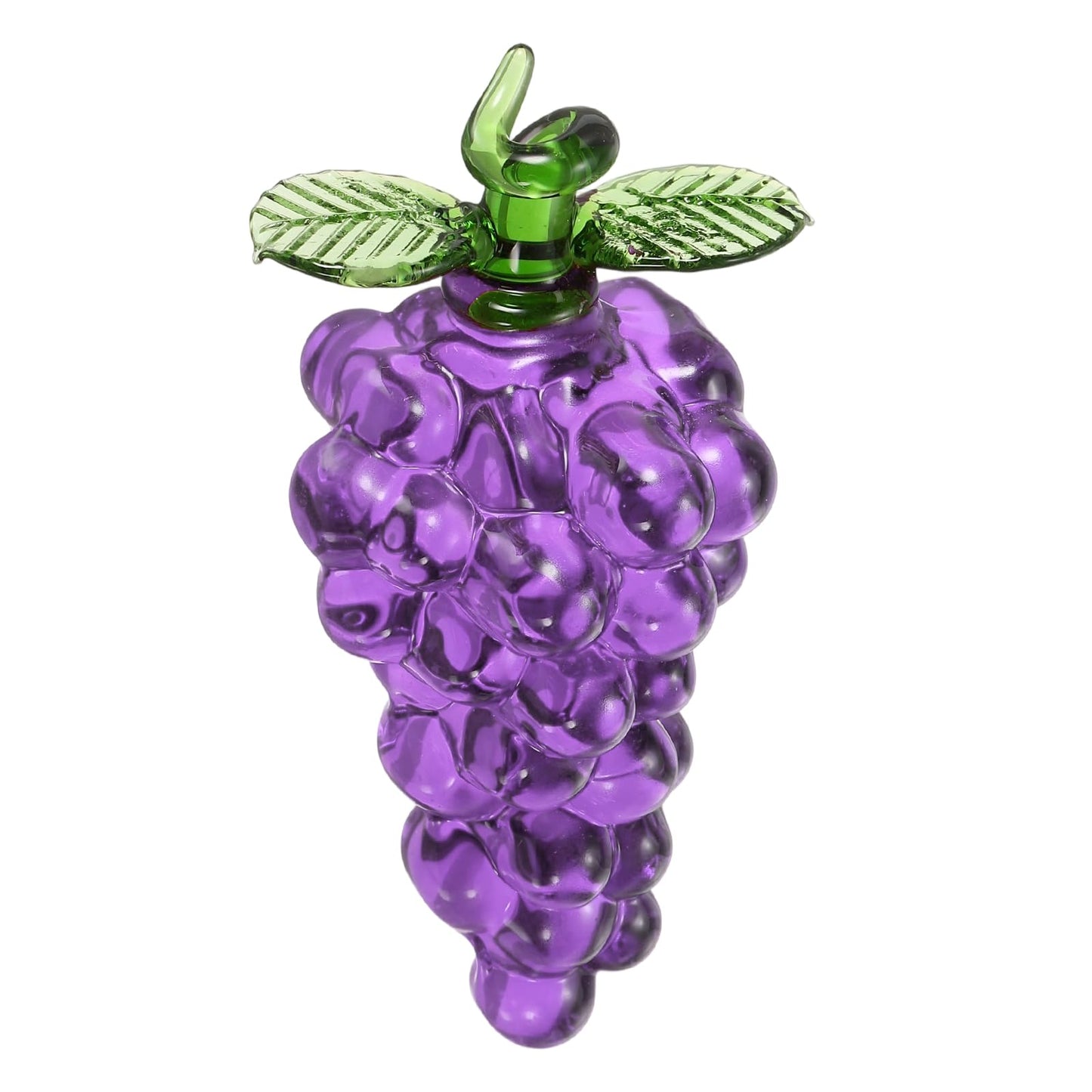 uxcell Crystal Grape Figurine, 3.7" Artificial Fruit Statue Crystal Ornaments Paperweight Glass Collectible Adornments for Home Office Centerpiece Decor, Purple