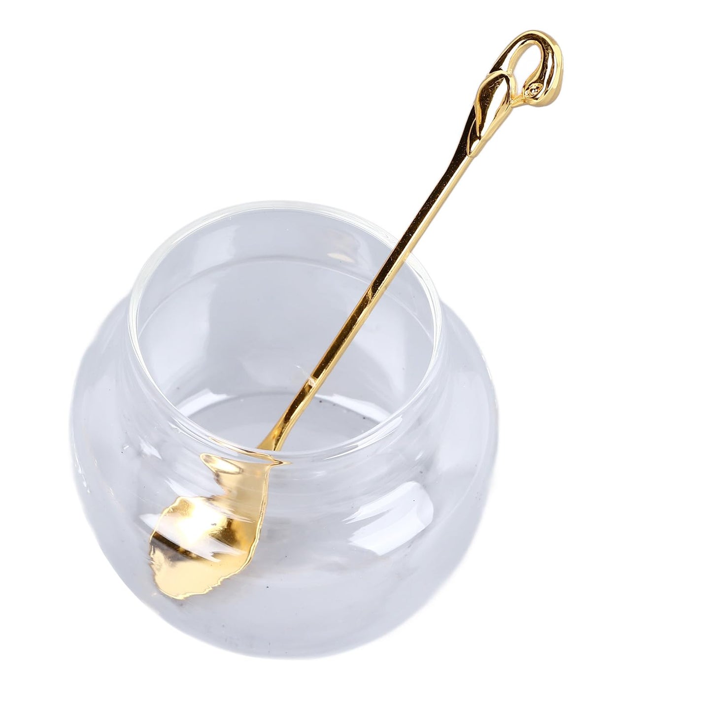Zerodis European Sugar Jar Set,3 Pcs Crystal Golden Sugar Bowl Sugar Can Condiment Container Seasoning Bowl Salt Bowl Pepper Coffee Storage Pot with Lid Spoon