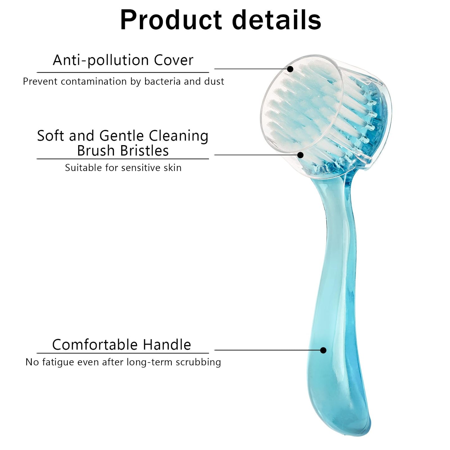 3 Pcs Facial Cleansing Brush, Useekoo Manual Face Brushes for Cleansing and Exfoliating, Face Scrubber to Massage, Deep Pore Exfoliation, Makeup Remove and Skin Care with Soft Bristles