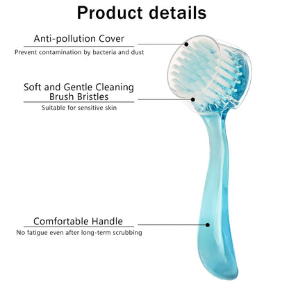 3 Pcs Facial Cleansing Brush, Useekoo Manual Face Brushes for Cleansing and Exfoliating, Face Scrubber to Massage, Deep Pore Exfoliation, Makeup Remove and Skin Care with Soft Bristles