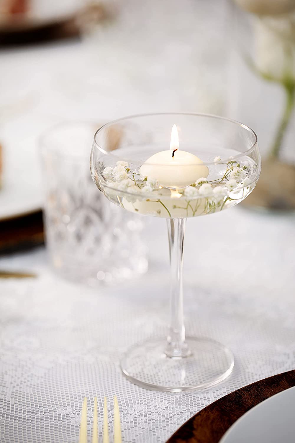 BOLSIUS 3 Inch Ivory Floating Candles - 48 Count Unscented - Premium European Quality - Imbue Breathtaking Ambiance for Romantic Wedding Centerpieces, Decorations, Events, Pool, Holiday, and Parties