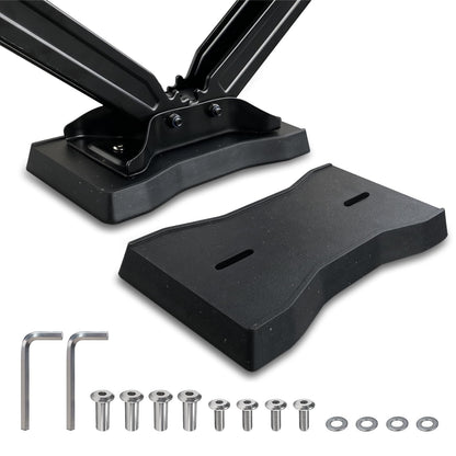 ROBLOCK RV Stabilizer Jack Pads 2 Pack, Heavy Duty Rubber Scissor Jack Leveling Blocks,Non-Slip Stabilizer Pad Solid Rubber Protection Foot for Travel Trailer Camper 5th Wheels,Black