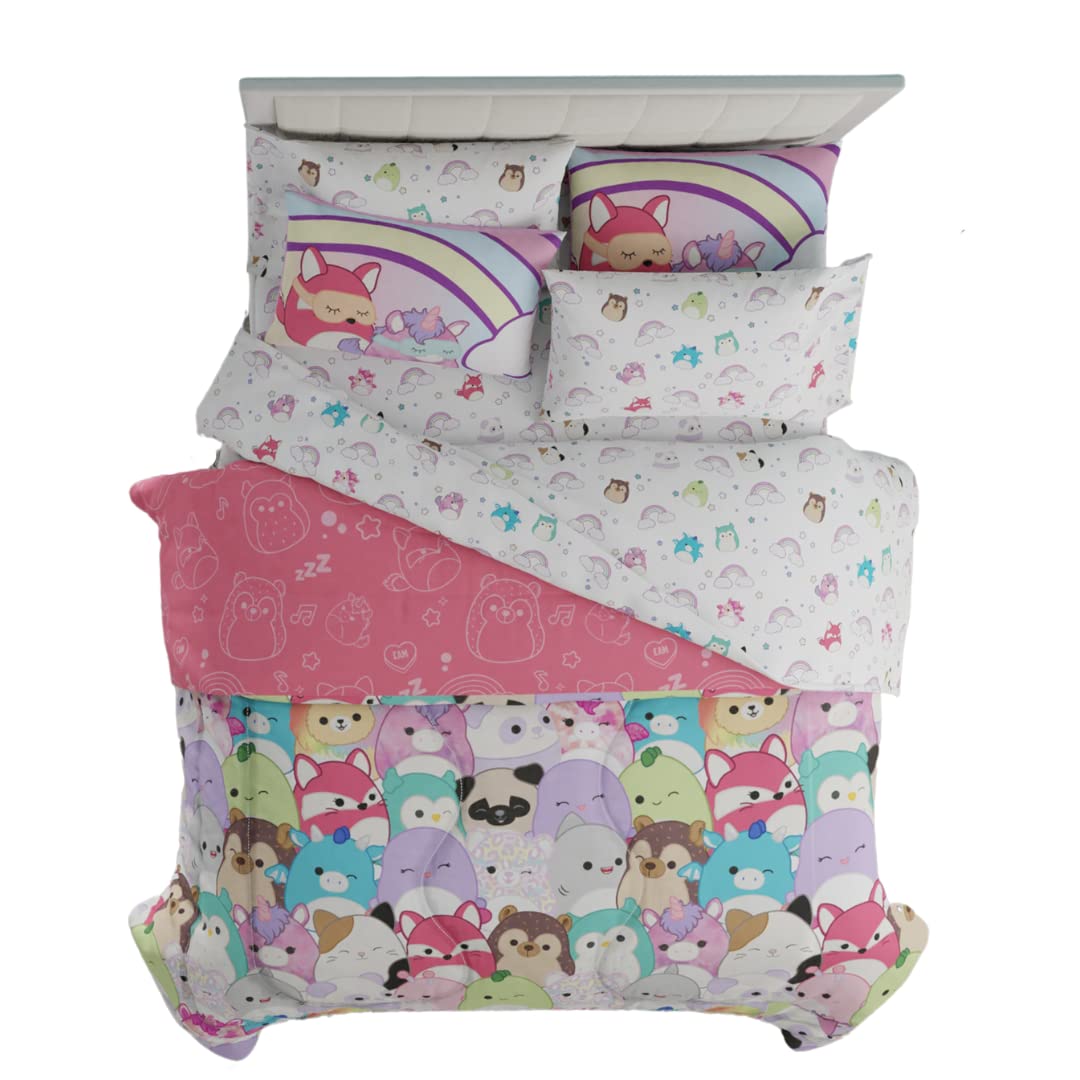 Franco Squishmallows Bedding Super Soft Comforter and Sheet Set with Sham, 7 Piece Queen Size