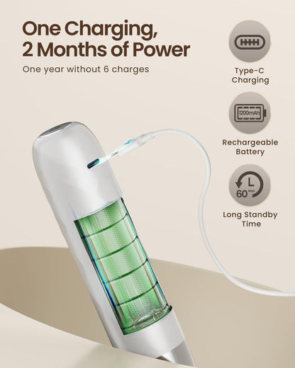 Maestri House Rechargeable Milk Frother, LunaFro Mini Handheld Electric Foam Maker Detachable Stainless Steel Whisk Drink Mixer Foamer Mini Blender for Matcha, Lattes, Cappuccino, No Stand
