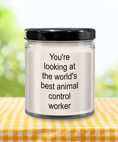 Animal Control Worker Gift Candle - Vanilla Scented, 9oz Jar with Lid