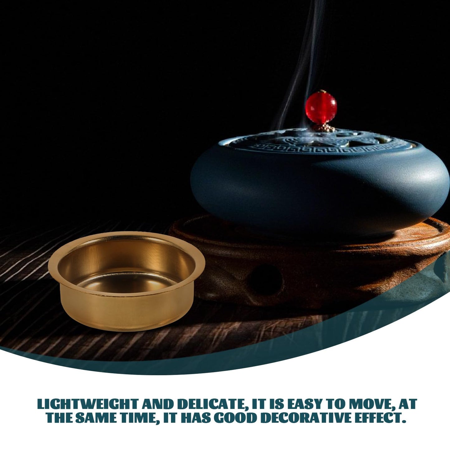 VOSAREA 6pcs Metal Incense Cone Burners Tea Light Tins Cups Tealight Holders Brass Incense Burner Plate Holder Empty Scented Candle Cup DIY Candle Holders for Party Wedding Table Decoration