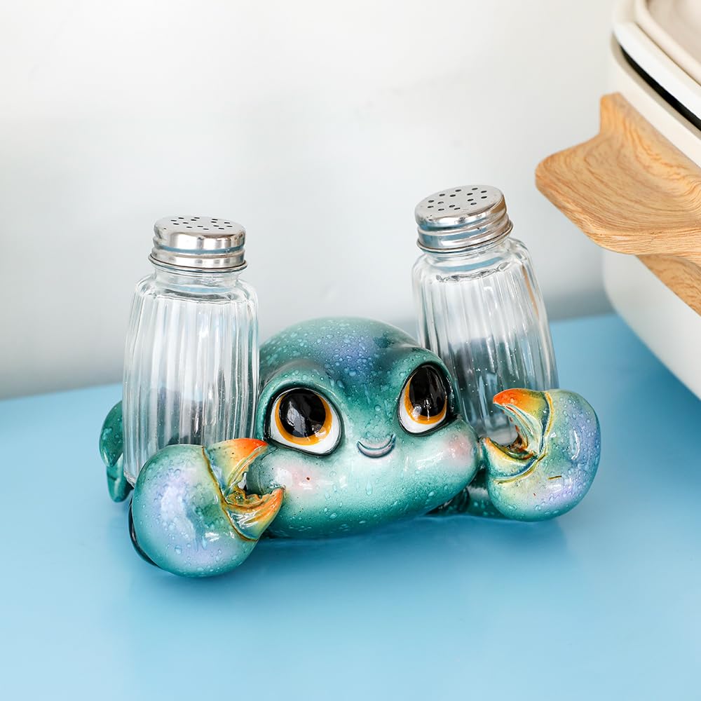 SUYNYBHF Cute Sea Crab With Salt and Pepper Shaker Figurines Kitchen Decor Statue Suitable for Beach Bars or Coastal Kitchen Decor Table Decor By Home Gifts For Mom
