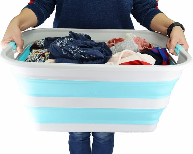 SAMMART 42L Collapsible Plastic Laundry Basket