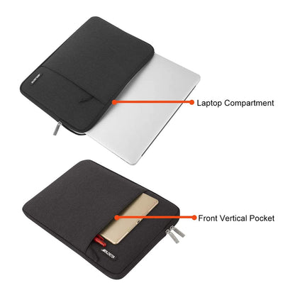 MOSISO Laptop Case 13.3 inch, 13-13.3 inch Laptop Sleeve Compatible with MacBook Air/Pro 13 / Pro 14, HP Dell ASUS Lenovo Notebook, Polyester Vertical Computer Sleeve Bag with Pocket, Black