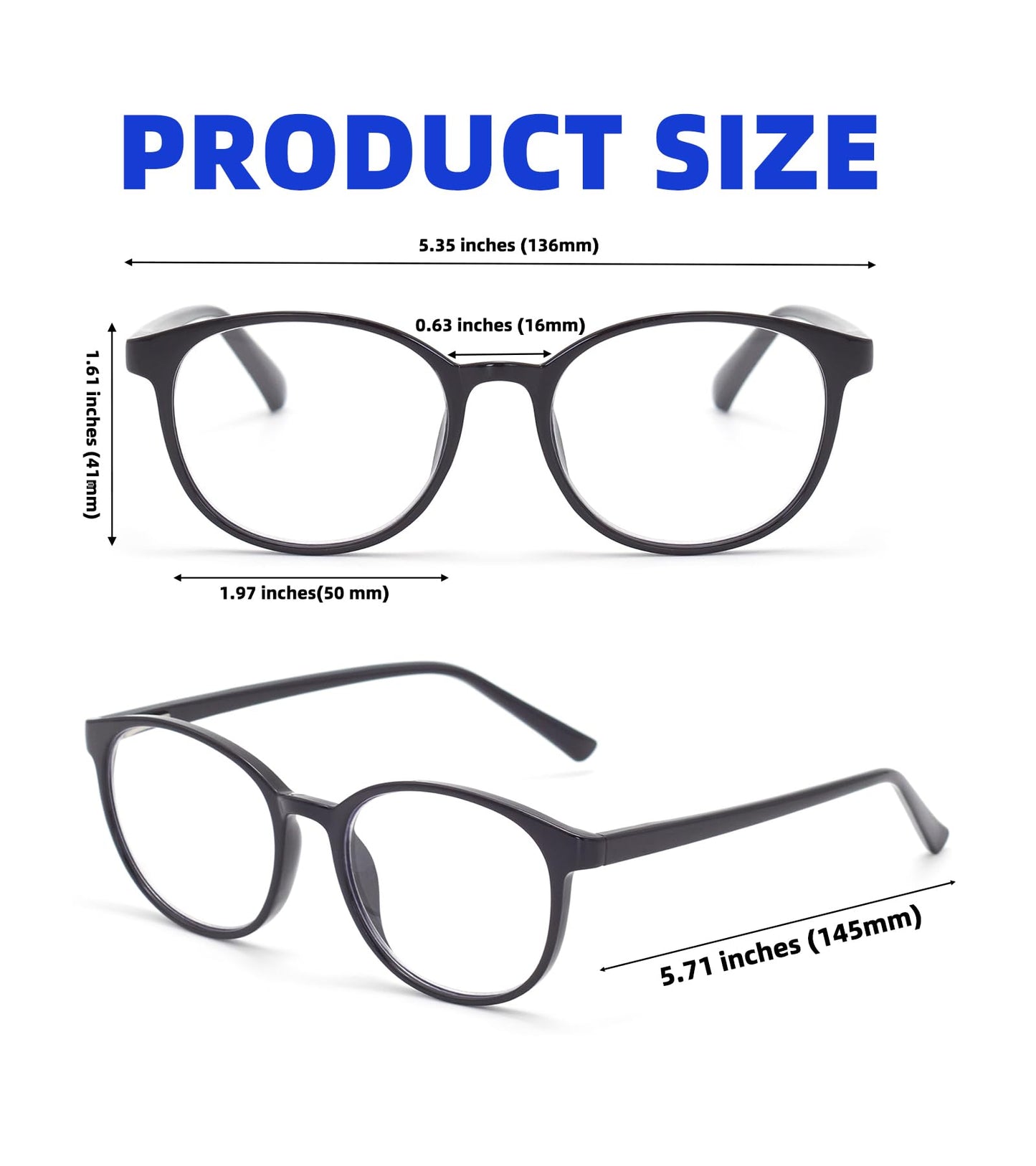 FoxMook 3-Pack Blue Light Blocking Glasses Round Women Men Computer Glasses Anti Eye Strain/UV/Glare Gaming Glasses, Black Brown-Tortoise Gray-Tortoise