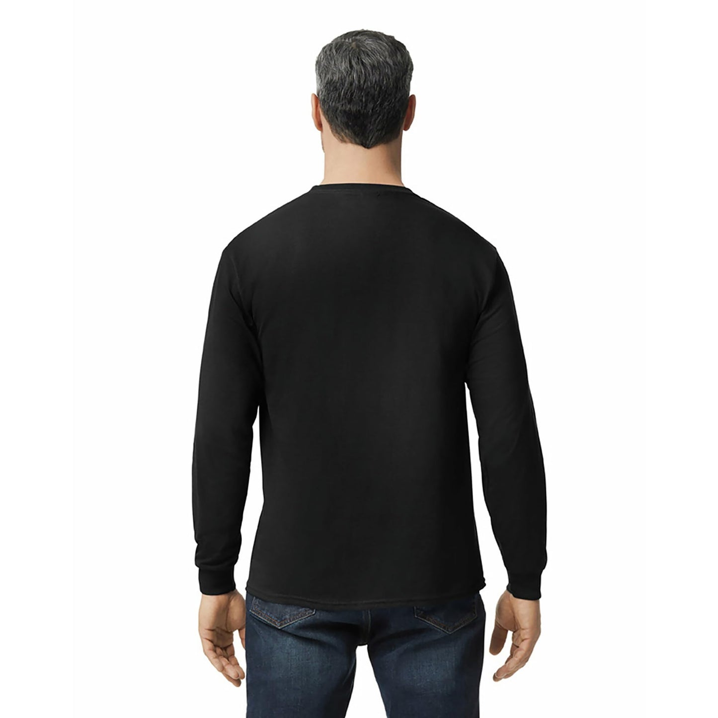 Gildan Men's Heavy Cotton Long Sleeve T-Shirt, Style G5400, 2-Pack, Black, Medium