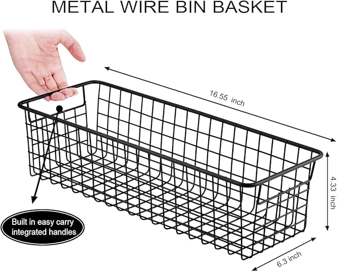 Sheechung Farmhouse Decor Metal Wire Storage Organizer Bin Basket