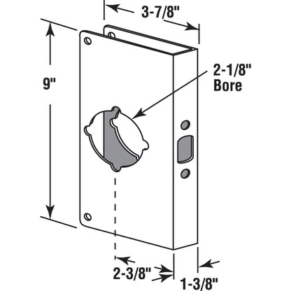 Prime-Line U 9585 Stainless Steel Lock and Door Reinforcement Plate
