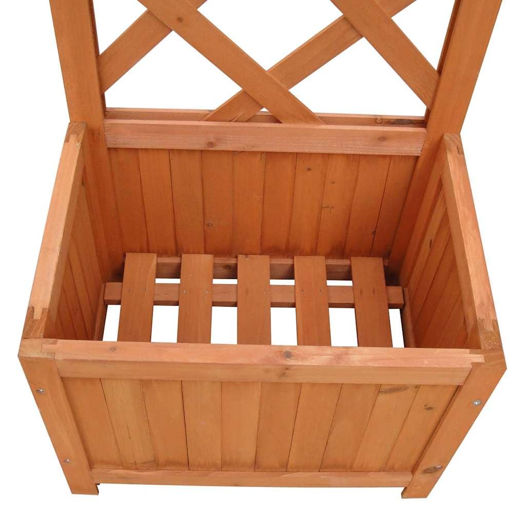 Coespram Rustic Wooden Garden Planter 15.7"x15.7"x53.1" Brown Stained Trellis Outdoor Plant Box Solid Wood Flower Pot for Balcony Patio Porch