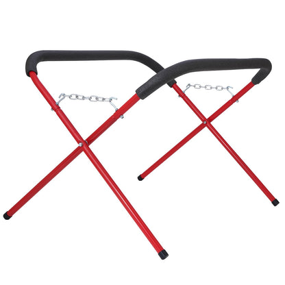 Portable Workbench Folding Work Stand, 2Pack 1,000 Pound Capacity Foldable Work Table, Heavy-Duty Bumper Stand for Garage and Shop in Red