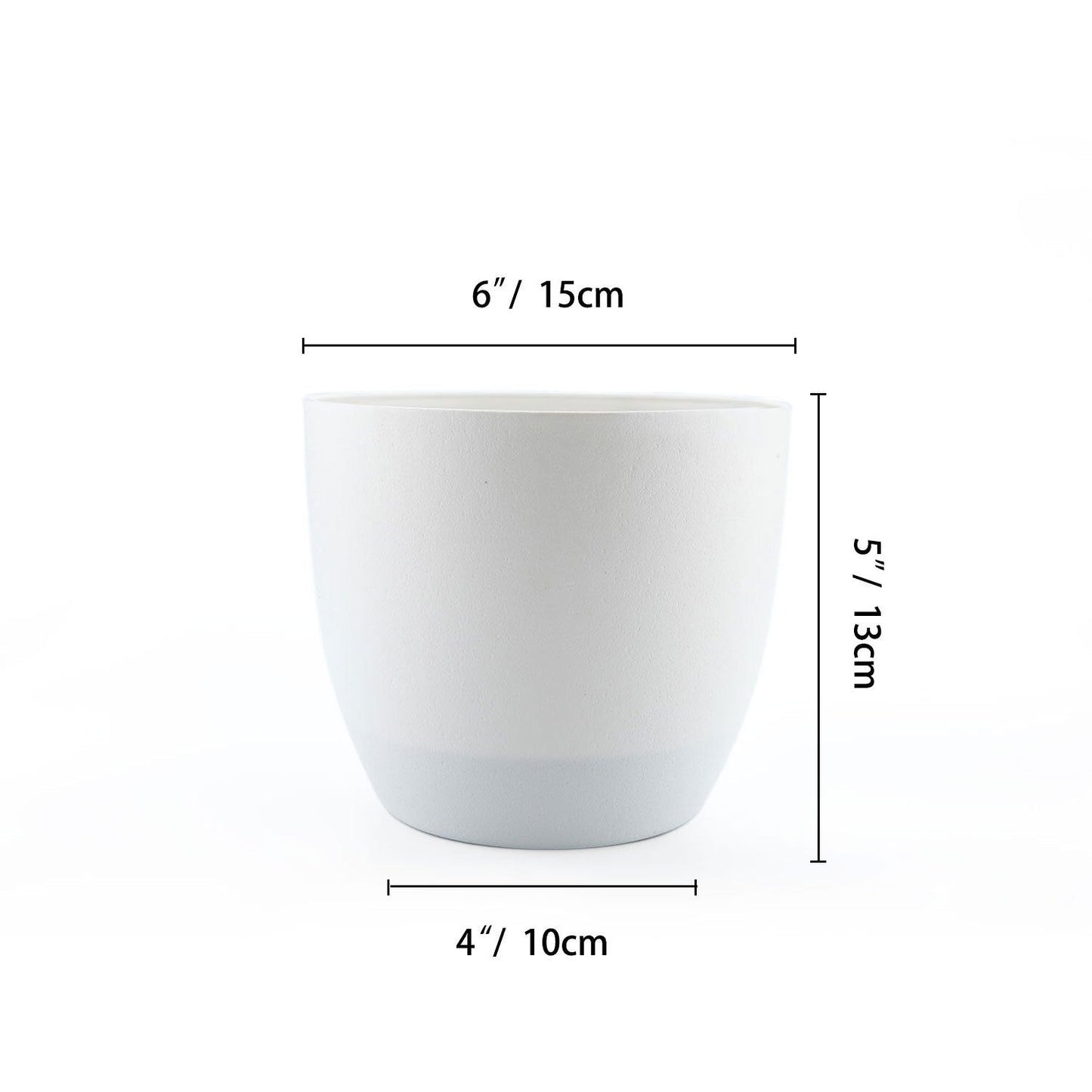 T4U 15CM Self Watering Plant Pots, Plastic Plant Pots Pack of 4, Self Watering Planter with Water Level Indicator, White Plant Pots Indoor Outdoor, Indoor Plant Pots for House Plants Flower Herb