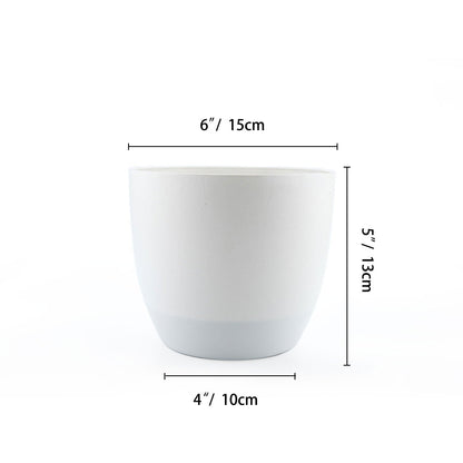 T4U 15CM Self Watering Plant Pots, Plastic Plant Pots Pack of 4, Self Watering Planter with Water Level Indicator, White Plant Pots Indoor Outdoor, Indoor Plant Pots for House Plants Flower Herb