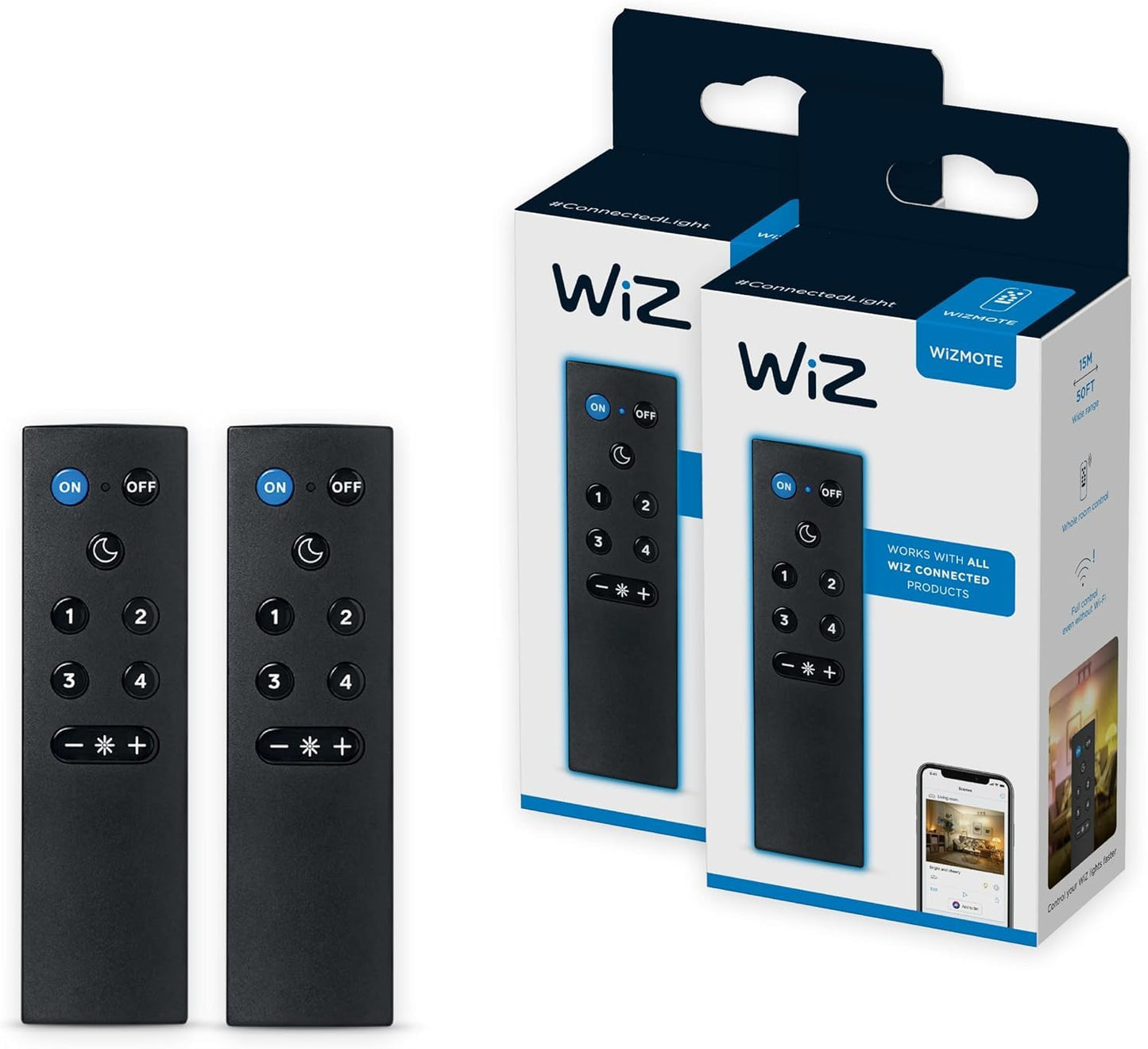 WiZ Connected Remote Light Switch, Works with All WiZ Products, Turn Lights On or Off, Brighten or Dim Room, Control Switch, 1 Pack