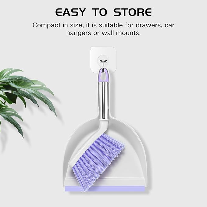 NACENA Mini Broom and Dustpan Set, Small Dust Pan and Brush Set