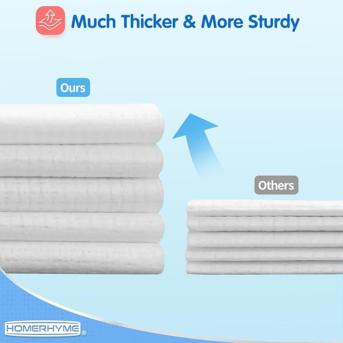 HOMERHYME Facial Towel, Bulk Disposable Biodegradable Ultra-Soft & Lint-Free