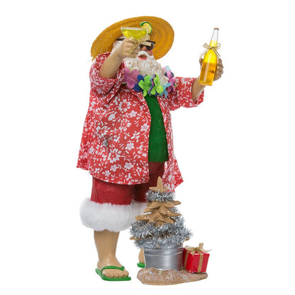 Kurt Adler Fabriche' Beach Santa, 10-Inch, Set of 2