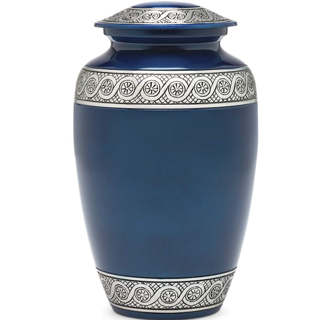 Eternal Harmony Cremation Urn for Human Ashes | Memorial Urn Carefully Handcrafted with Elegant Finishes to Honor and Remember Your Loved One | Adult Urn Large Size with Beautiful Velvet Bag (Blue)