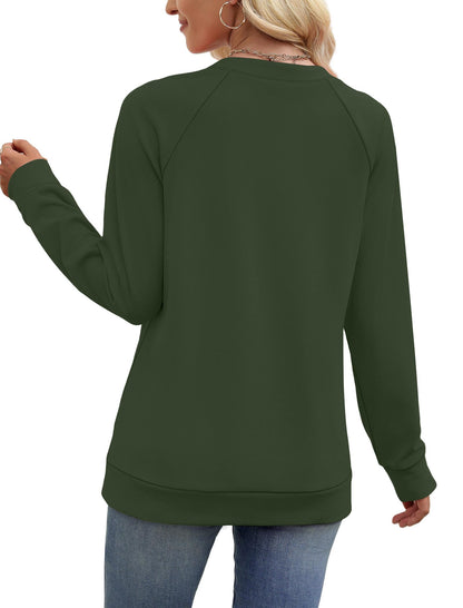 SAMPEEL Sweatshirts for Women V Neck Long Sleeve Shirts Lightweight Sweaters Fall Fashion Tops Outfits 2025