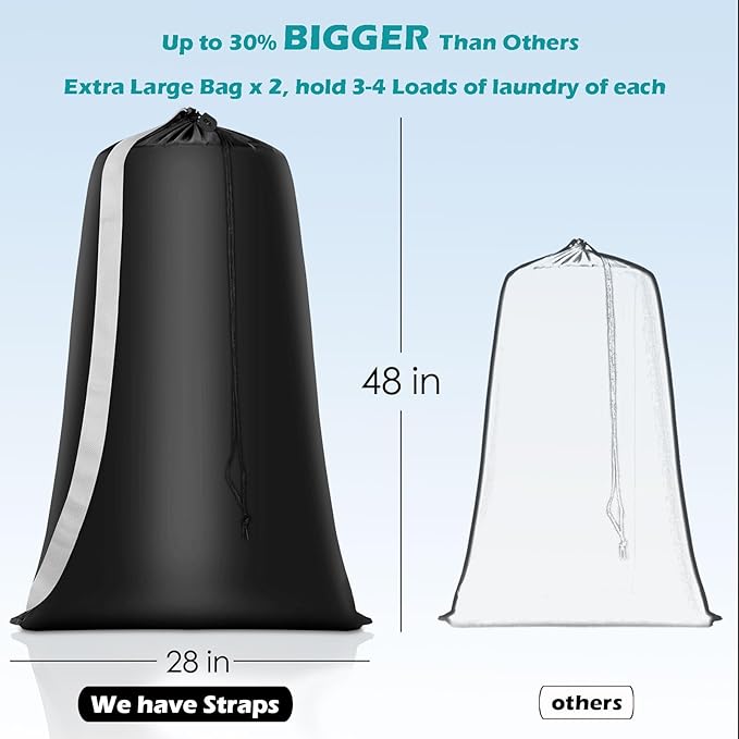 Heavy Duty Laundry Bag 2 Pack XL Nylon Laundry Bags