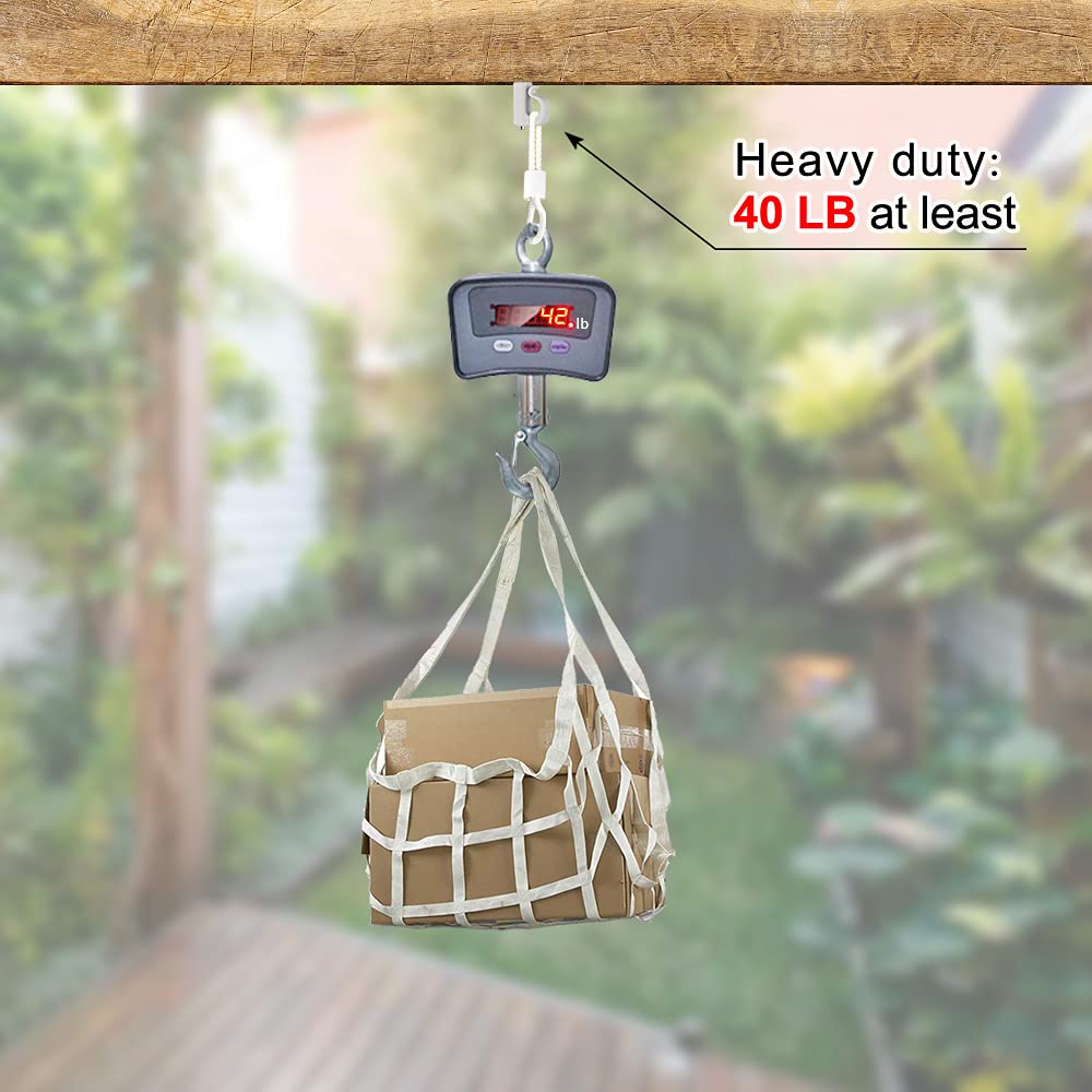 SELEWARE Q-Hanger Hooks for Outdoor String Lights, Home Christmas Lights Hanger Hooks for Easy Release, Heavy Duty 40 LB Capacity (White 40Pcs)