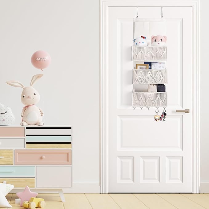 ANTIS'S HOME Over The Door Organizer Boho Bedroom Decor Nursery Storage
