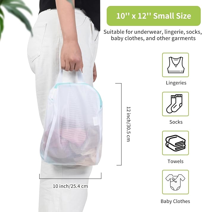 OTraki 2Pcs Small Laundry Bags 10x12 Inch Delicates Lingerie Bags Mesh Wash