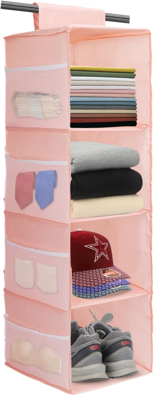 PetsHome 4-Shelf Hanging Closet Organizer, Space Saver, Closet Hanging Storage