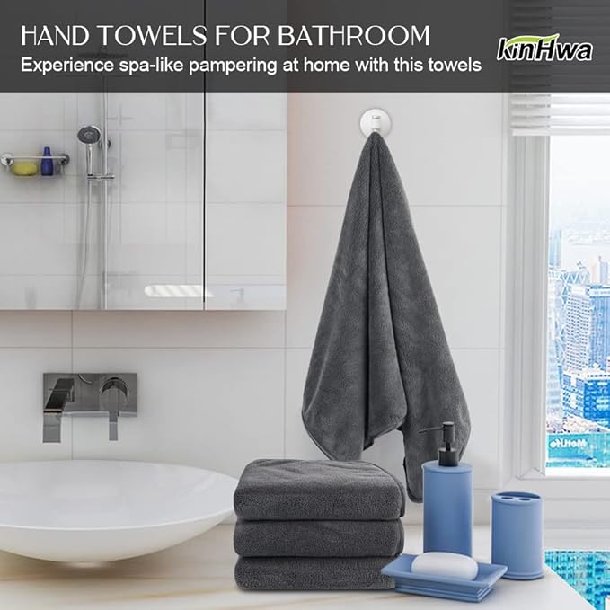 KinHwa Microfiber Hand Towel Ultra Soft Large Hand Towels