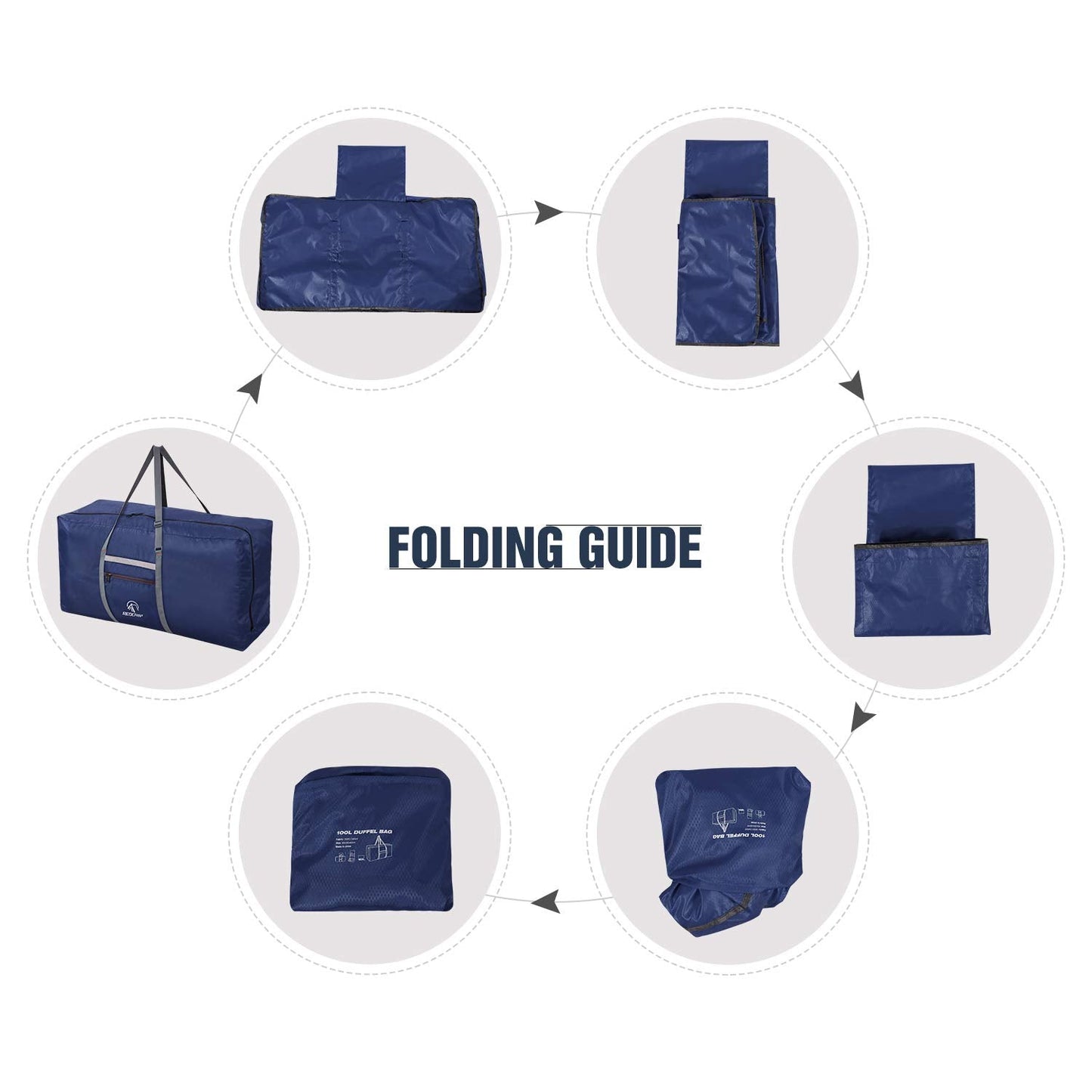REDCAMP Foldable Extra Large Duffle Bag 100L/31 Inch, Lightweight Travel Duffel Bag with Adjustable Strap for Men Women,Dark Blue, dark blue,100L