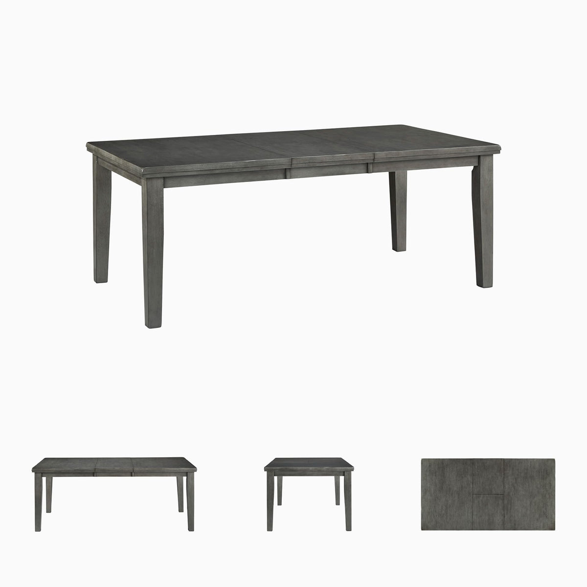 Signature Design by Ashley Hallanden Modern Farmhouse Rectangular Dining Room Butterfly Extension Table with Self-Storing Leaf, Seats Up to 6, Wood, Dark Gray