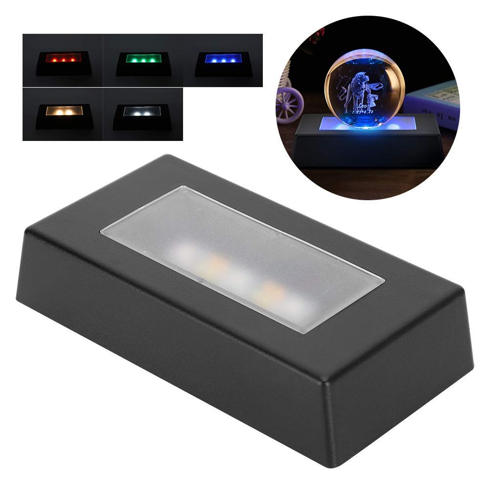 Fdit LED Display Base for Crystals Glass Art,Color Changing Light Display Base Stand for 3D Crystal Statues Jewelry