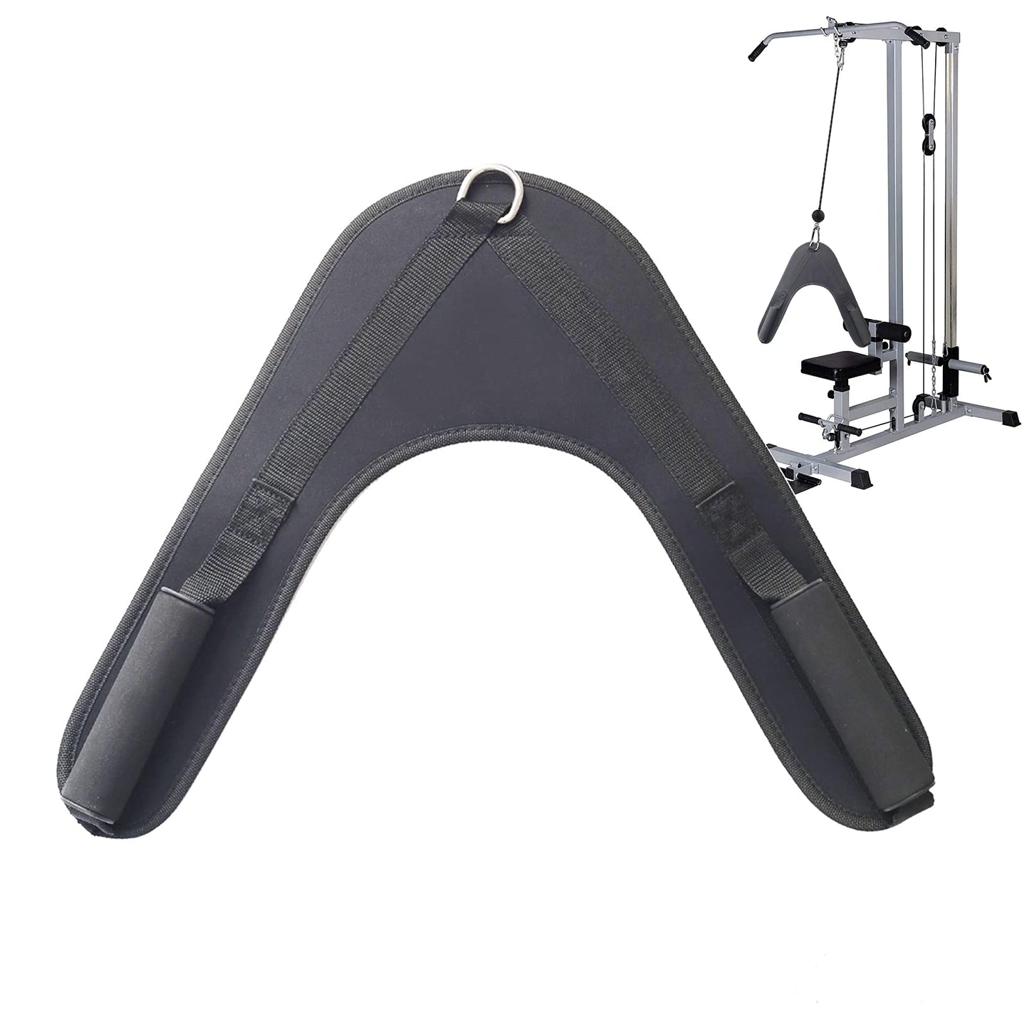 CORECISE Abdominal Crunch Harness Straps,Back Exercise Pulling Harness Shoulder Strap, V-shape Crunch Belt,Abdominal Crunch Straps Belt Attachment for Cable Machine black